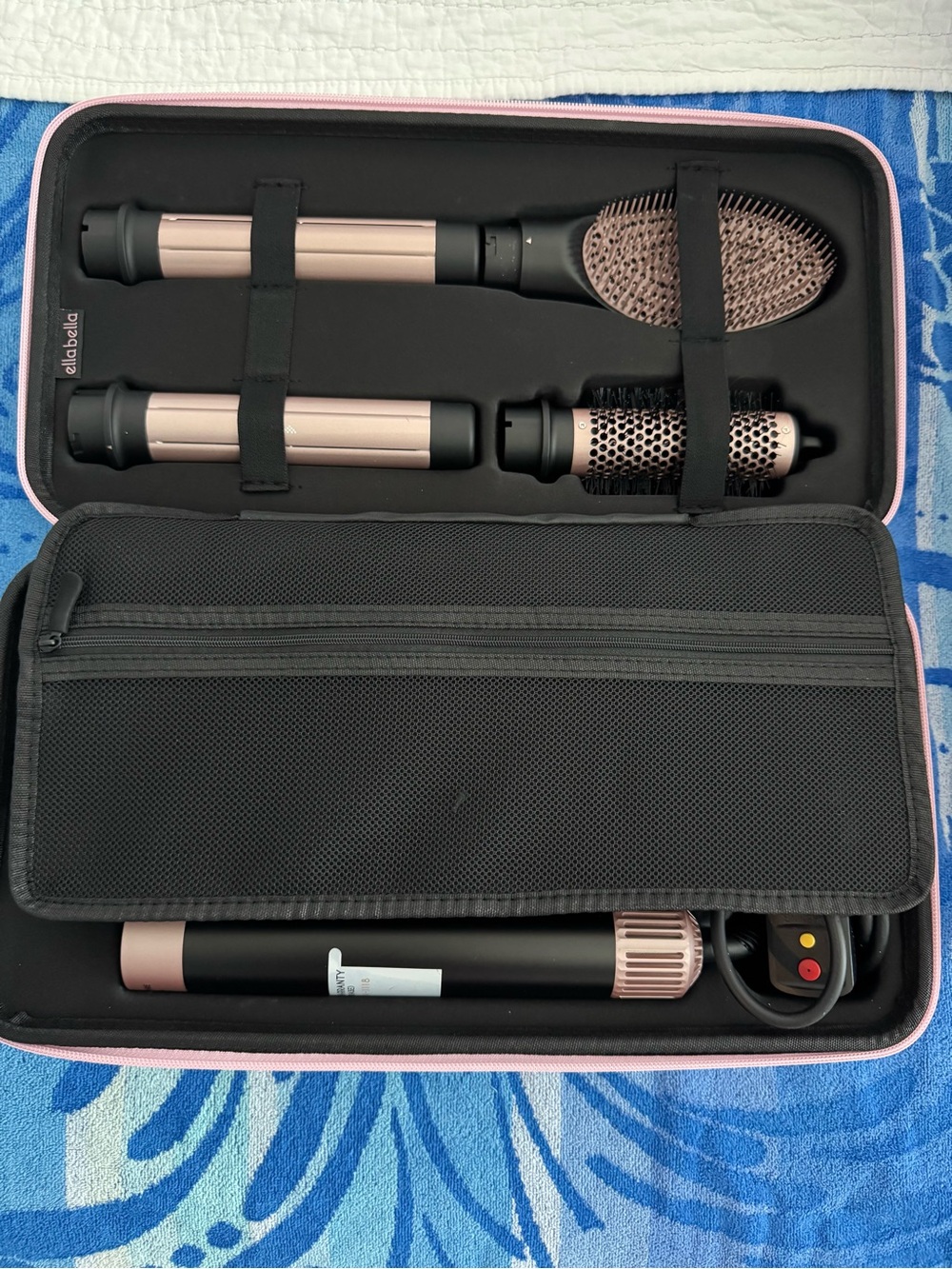 Rose Gold and Black Multi-Attachment Hair Styler Kit - Travel Case Included